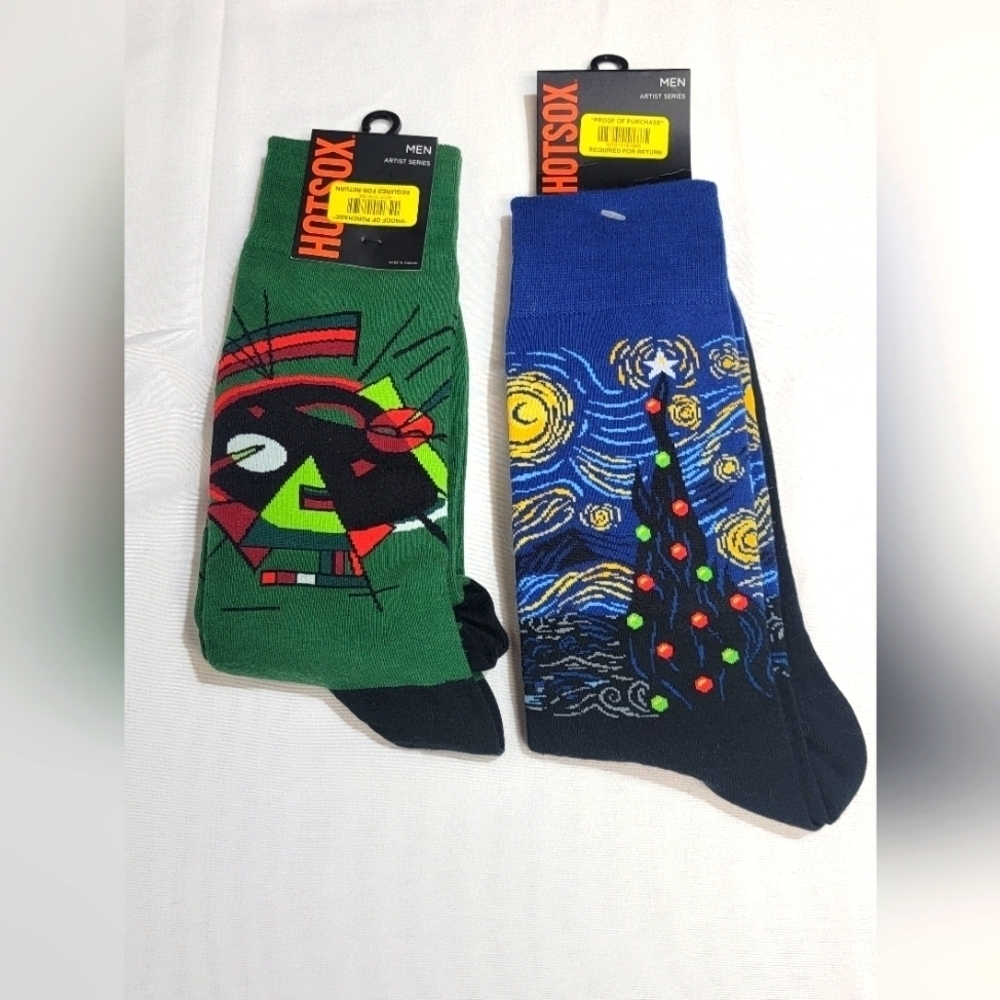 Hot Sox Artists Series 2 Pair Of Men's Size 10-13 Socks